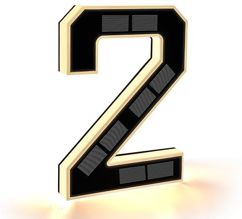 CARPESUN Solare Moderno Numero Civico - 230 MM Altezza - Targhe Con Numeri Civici - IP44 Impermeabile (2-nero, 23 cm)