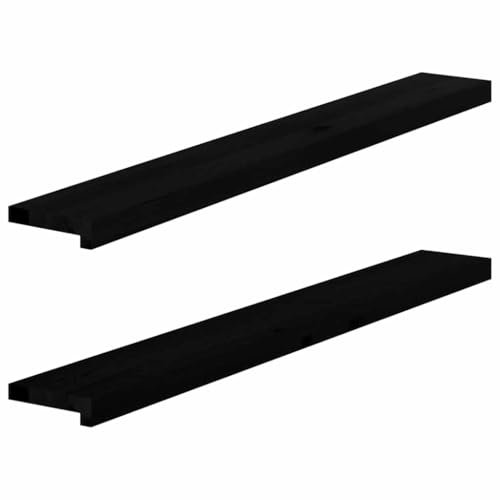 vidaXL Window Sills 2 pcs Dark Brown 120x15x2 cm Solid Wood Oak, Window Ledge, Oak Window sill, Wooden Window sill, Window Board, Wooden Stair Tread