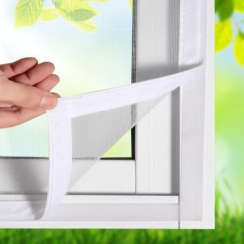 Balkon Dachfenster Insektenschutz 100x115cm Weiß Moskitonetz TüR DIY Flexibles Fligengitter verhindert das Eindringen von Insekten
