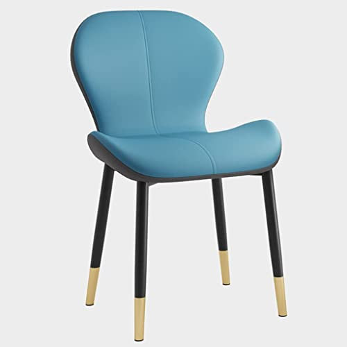 Moderne Esszimmerstühle 4er Set Hochlehner PU Leder Stühle mit gepolstertem weichem Sitz und Metallbeinen für Esszimmer (Goldene Füße) Schwarz