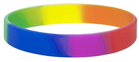 Fazvncv Unisex-Sportarmband mit Regenbogen-Buchstaben, 6 Farben, für Schwule und Lesben, Silikon-Armband