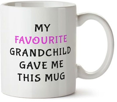 Bang Tidy Clothing My Favourite Grandchild Gave Me This Mug, Funny Birthday Gifts for Nan Granny Grandad, Joke Coffee Mug Mothers Fathers Day Present - White