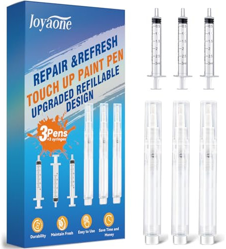 Refillable Touch Up Paint Pen Brush, 3 Pack Fillable Paint Pens Multiple Applications to Use, Pressable Touch Up Paint Brushes for Walls, Funiture, Cabinet, Wood, Floor, Cabinets, Window(6 Pcs Kit)