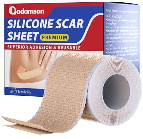 Pansement Silicone Cicatrice Premium - Silicone Scar Sheets Professionnelles Pour les Cicatrices Causées par la Césarienne, la Chirurgie, les Brûlures, la Chéloïde (Rouleau de 4cm x 1.5m)