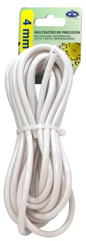 S&M 541216 – Microtubo Flexible Blanco Ø 4 mm x 5 Metros Longitud para riego por Goteo | Diámetro Interior de 4 mm; Exterior de 6 mm | Longitud: 5 Metros | Color: Blanco