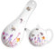 2 Piece Melamine Plastic Teabag Tidy and Spoon Rest Set - Bumble Bee Floral Pattern