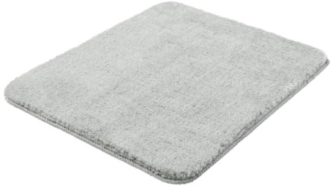 Kleine Wolke Badteppich Ricco Nebel 50 x 60 cm | OEKO-TEX zertifiziert, rutschhemmende Unterseite, für Fußbodenheizung, maschinenwaschbar, 100% Polyester