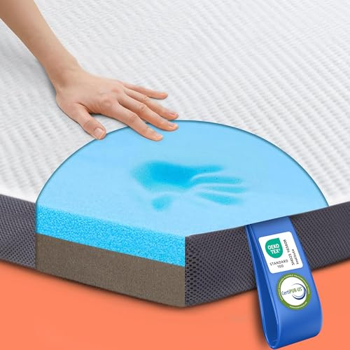MKS Gel Topper 140x200 Matratzentopper Gelschaum H3 H4 2-in-1 Wendbar | eine Seite fest, eine weich – einfach drehen, für alle Schlaftypen, luftige Mesh-Seiten, druckentlastend