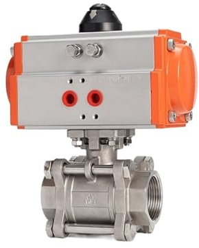 Valvola a sfera pneumatica in acciaio inox 304 a tre pezzi con filettatura interna GT/AT, interruttore valvola DN25 50 100(DN32)
