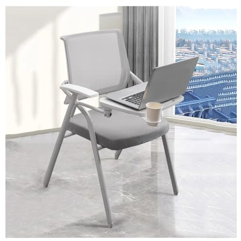 NESLNQC 6 Pack Chair, with Right Handed Tablet Arm, Mesh Guest Reception Stack Chairs, Executive Office Chairs, for Conference Waiting Room(Gray)