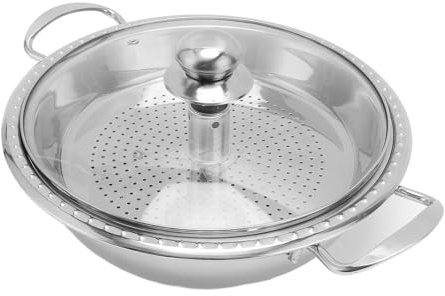 Yechiry Stainless Steel Induction Stockpot Saucepan with Basket and Lid for Gas Stove Electric Burner Home Commercial Use