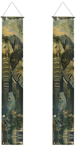 Banner mit Natur-Elefanten, Dekoration, festliches Ambiente, für jeden Anlass, Innen- und Außenbereich, Tür, Veranda, mehr Stil 110