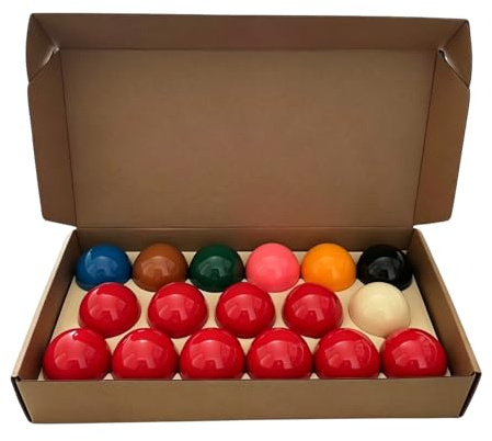 TriUnytion Snooker Kugeln Set, 17 Stück 57,2 mm Snooker Balls Set Harz Britisches Billardkugeln Set, 10 Rote, 6 Farbige und 1 Weiß Kugel