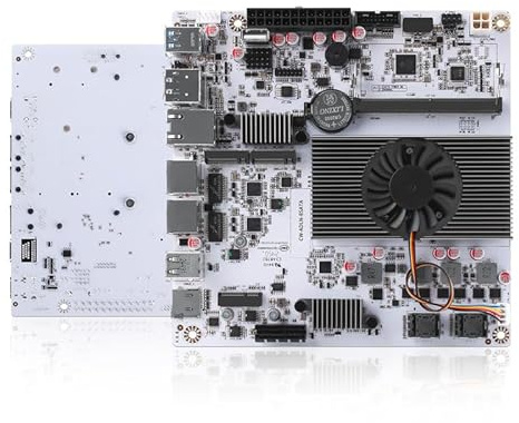 NAS Motherboard 8 Bay, 10GbE RJ45 LAN, N150 Mini ITX Mainboard, 2 x NVMe, Dual i226-V 2.5GbE LAN, DDR5 8G RAM 128G SSD, USB-C, TF slot, PCIEx1, HD+DP, 2 x SFF8643 (No Cables)