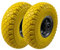 HKB ® 2 PU-Sackkarrenrad mit spritzwasserabweisenden Kugellagern, ø=260mm, Tragkraft 130kg, Achse ø 20mm 75mm breit, PU-Schaum mit Metallfelge, Transportwagen Bollerwagen UVM.