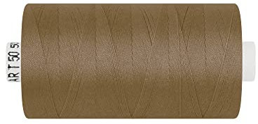 dalipo - Polyester Nähgarn, Stärke 50, Jeansgarn, 500m, braun