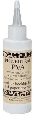 Books By Hand, PH Neutral PVA Adhesive, Bookbinding Glue, Dries Clear, Remains Flexible - 4 Ounce