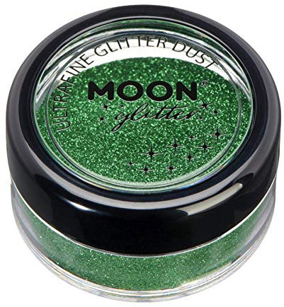 Klassischer ultrafeiner Glitter-Staub von Moon Glitter - 100% kosmetische Glitzer für Gesicht, Körper, Nägel, Haare und Lippen - 5g - Grün