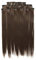 Prettyland 7-teilg SET Statik-frei Clip-In 50cm glatt lang-Haar strähnen Haarteil Haarverlängerung Braun 6