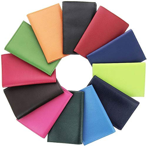 KARL LOVEN Porte-Papiers Pochette Carte Grise en Cuir Papier de Voiture Etui 4 Volets Permis de Conduire Carte d'identité Assurance Vert