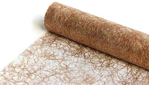 Sizoweb Tischläufer Tischband Dekoration Dekor Breite 30 cm Rollenlänge und Farbe wählbar Lurex Gold 10 Meter