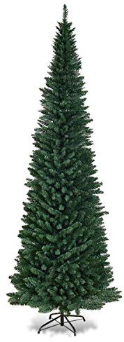 EliteKoopers 8ft Green Artificial Pencil Slim Christmas Tree For Xmas Decoration