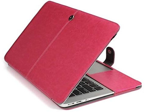 RHP Hülle Kompatibel mit MacBook Pro 13 Retina, Premium PU Leder Hülle Cover Kompatibel mit MacBook Pro 13 Zoll mit Retina Display (A1502/A1425, Version 2015/2014/2013/Ende 2012), Pink