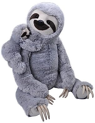 Wild Republic Mom and Baby Jumbo Faultier, Großes Kuscheltier, 76 cm, Geschenkidee für Kinder, Kuscheltier mit Baby, Riesen-Stofftier aus recycelten Wasserflaschen