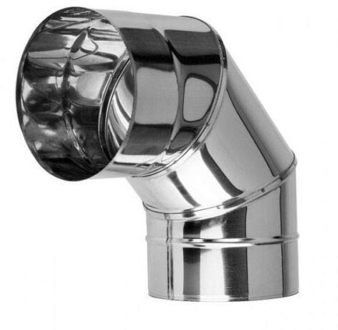 Metal Chimney Elbow 90 Degree Stainless Steel Liner 90° Bend Stove Pipe Adaptor (Ø 80mm / 3.15)