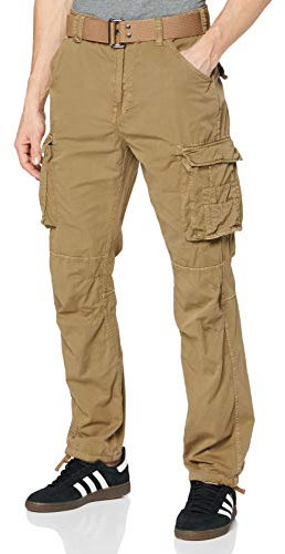 Schott NYC Homme Pantalon Army Pants, Beige, 28W EU