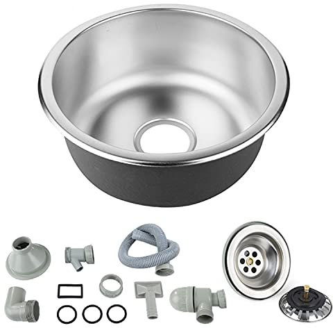 Fregadero, Fregadero 1 Cubeta, empotrado de acero inoxidable Cocina, Fregadero Sobre Encimera, fregadero inox pequeño,sobre encimera, bajo encimera o enrasado (41 * 41 * 20cm)