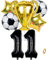 Jxuzh Fussball Geburtstag Fußball Party Deko Zubehör Fußball Geburtstagsdeko Jungen Luftballon 11. Geburtstag junge Soccer Party Fußball Ballons Deko Stern Ballon Golden Fußballfan Kindergeburtstag