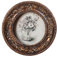 SIKOO Kleiner Vintage-Bilderrahmen, 3x7.6 cm, rund, antiker verzierter Mini-Bilderrahmen, Tischplatte und Wandbehang mit hochauflösendem Glasfront für Heimdekoration, Retro-Kunst, bronzefarben