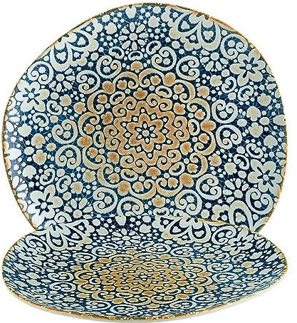 Bonna Alhambra Vago ALHVAO29DZ - Juego de 6 platos llanos (29 cm, 2,5 cm de alto), color azul y blanco