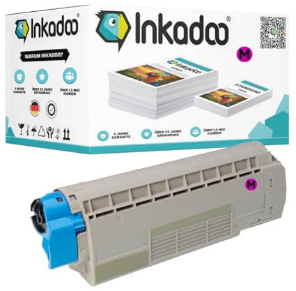 Inkadoo Kompatibel Toner f r Oki 46490606 Magenta MC 573 DN C 542 DN C 532 DN MC 563 DN, ca. 6.000 Seiten Tonerkartusche, Tonerpatronen, Drucker Toner