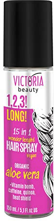 Victoria Beauty Damen Haarspray für Haarwachstum mit Bio Aloe Vera, Koffein und Quinoa, Hair Spray, Anti Frizz entwirrendes Pflegespray, 150ml