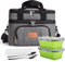 BalladHome Sac Isotherme Repas 10L, Lunch Bag Sac à Déjeuner 2 Compartiment Sac Réfrigérant avec 2 Boîte à Lunch Pliable et Couverts Sac Isotherme pour Hommes, Femmes (Grey, 2 Boîte à Lunch)