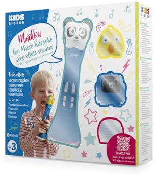 Micro Karaoké avec Effets vocaux – MICVFBL (Bleu) Bigben