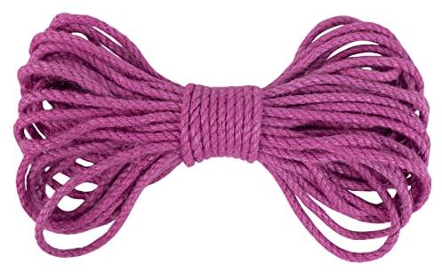 LEREATI Spago Juta 5mm x 10m Naturale Corda Canapa Spago Grosso Colorato Corda Iuta, Spago per Decorazioni, Tiragraffi per Gatti, Orto, Giardinaggio, Artigianato Fai da Te (Rosa Rossa)