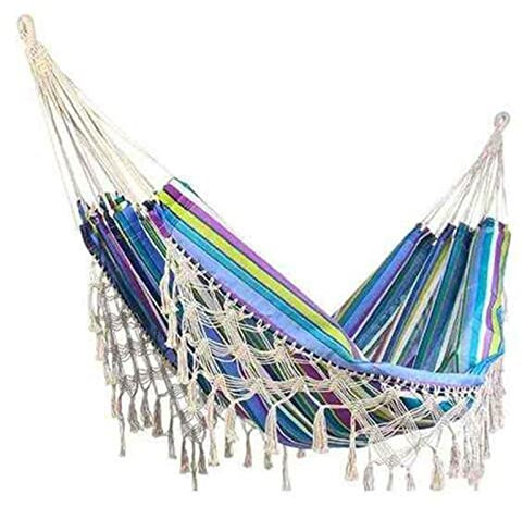 Gartenschaukel Doppelte Deluxe-Hängematte, 2-Personen-Swing-Mesh-Stuhl, handgefertigter böhmischer großer brasilianischer Spitzenrand for Strand, Terrasse, Schlafzimmer, Terrasse Gartenschaukel im Fre