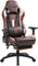 Dowinx Gaming Stuhl - Bürostuhl mit Hoher Belastbarkeit- PU Leder Gamer Stuhl mit 4D Armlehnen und Fußstütze - Ergonomischer Gaming Chair - als Gaming-Sessel Geeignet - 150 kg(Braun)