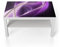 DEQORI Glastisch | weiß groß 90x50 cm | Motiv Ultraviolettes Lichtspiel | ausgefallener Beistelltisch aus Glas | Hochglanz Couchtisch fürs Wohnzimmer | moderner Couch Tisch mit Design