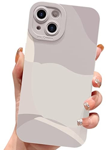 ECZOIL Compatible with iPhone 14 Case 6.1 Inch,cute painted art lens protective slim soft phone case for iPhone 14 for women girl-White