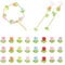 Beads Bead Assortments, DIY Bracelet Bead Tulip Flower Bead Translucent Loose Glass Bead for Jewelry Making Mothers Day Gift Without Needle 100PCS