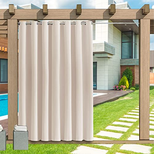 LZXSXZ Outdoor Vorhang Wetterfest, 1 Stück Outdoor Vorhang Wasserdicht Wetterfest Blickdicht mit Ösen, 24 Farben Sichtschutz Sonnenschutz Outdoor Gardine für Veranda, Pergola, Laube, B177xH213CM