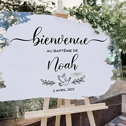 Panneau Bienvenue Mariage Personnalisé, Autocollants Personnalisée Mariage, Panneau Mariage Bienvenue, Conseil De Mariage Français Panneau,Autocollants Four Mariage,Stickers Personnalisable