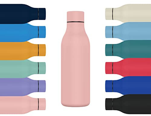Mi Ko Mi Ka Botella de Agua de Acero Inoxidable - Botella Térmica Reutilizable de Diseño 550ml | Sin BPA | Mantiene 24H Frio / 12H Calor | Termo y Hermética - Doble Pared a Prueba de Fugas (Rosa)