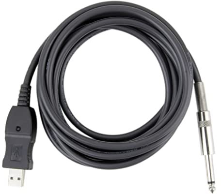 DOMELA Câble audio, câble d'instrument, 1pcs 3M Guitar Bass 1/4 '' USB à 6,3 mm Jack Link Connection Accessoires de câble d'instrument (Couleur : Comme indiqué, Taille : Taille unique)