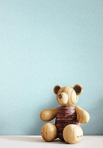 NEWROOM Papier peint Bleu Couleur Unie Intissé - Moderne Turquoise Structure Aspect lin Couleur Unie