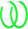 DIVINA VITAE Neon Ohrringe Damen Große Creolen Acryl Vintage Neon Ohrringe Offene Ohrringe C-Form Mode Dicke Hoop Earrings Leichter Schmuck Ohrringe Für 70er 80er 90er Party Zubehör Ohrhänger Grün)